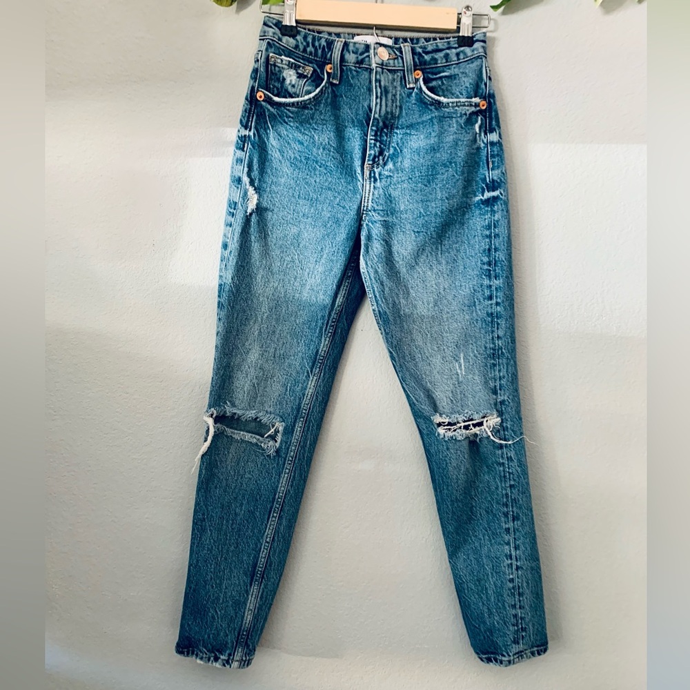 Zara denim distressed jean